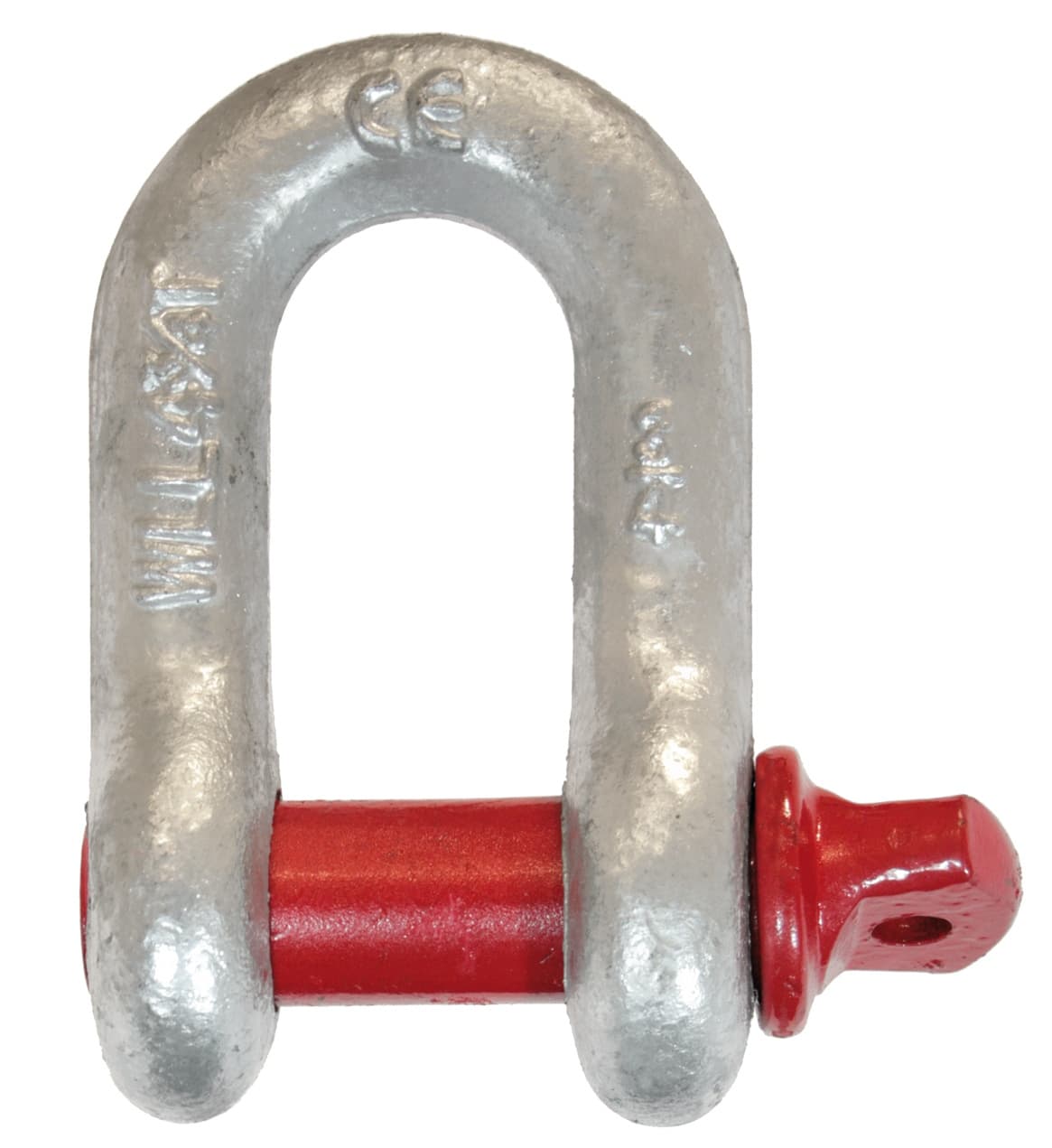 Alloy steel D shackle with red pin
