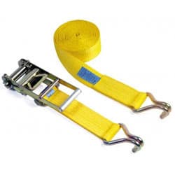 Ratchet lashing — polyester webbing tie-down with double J-hook