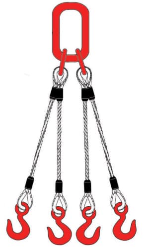 Four-legged wire rope sling