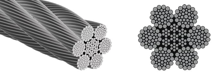 Steel wire rope coil — 6×36 IWRC construction